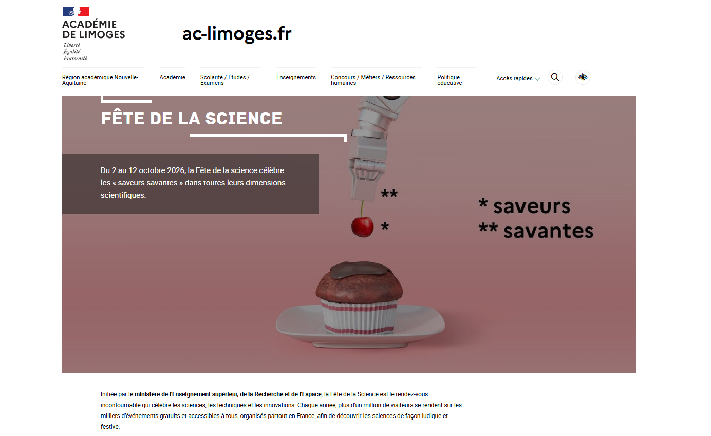 [ARTICLE] Fête de la Science 2026 – Académie de Limoges