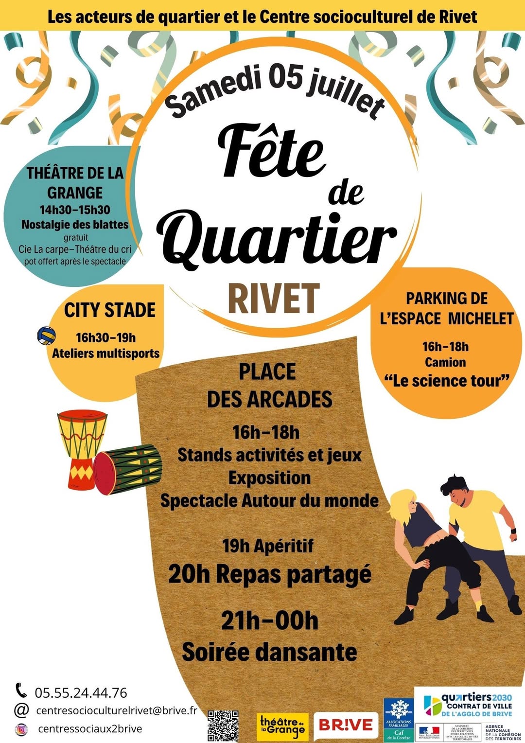 Affiche fête de quartier Brive